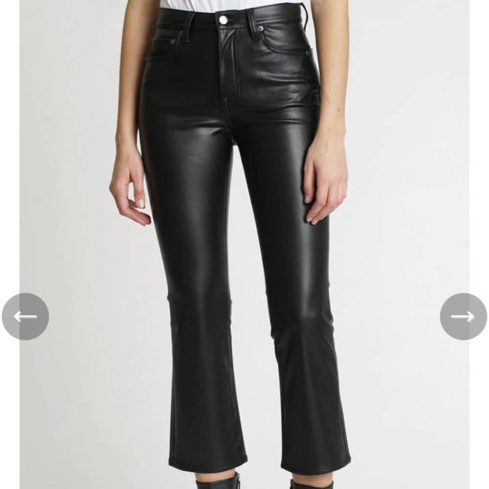 Pistola semi Crop flare leather pants.